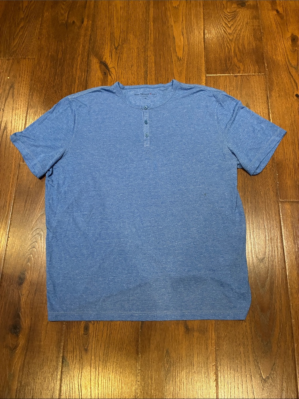 John Varvatos Heathered Blue Short-Sleeve Henley